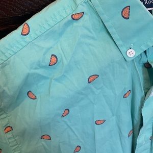 *3/$10* Club Room button down short sleeve watermelon shirt size L
